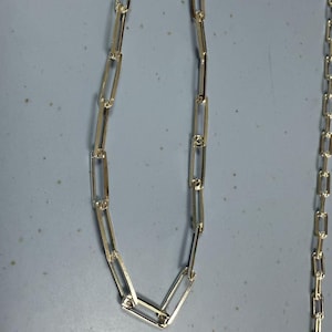 Sterling Silver Paper Clip Chain, S925 Silver Paperclip Chain For Jewelry Making Supplies,Unfinished Rectangle Cable Chain Necklace Bracelet