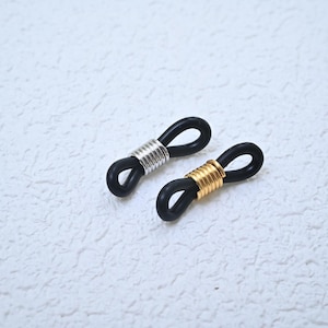 Silicone Loops Connector, Spectacle Chain Strap Holder for Glasses Strap, Ribbon Eye Glasses Chain End, Rubber End Bracelet Connector 22*5mm