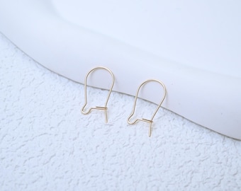 Crochets d'oreilles rénales en or 14 carats, composant de fabrication de bijoux