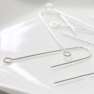 14k Gold Plated Ear Wires, Silver Tone U Shape Ear Hooks silver 37.1*10.9mm