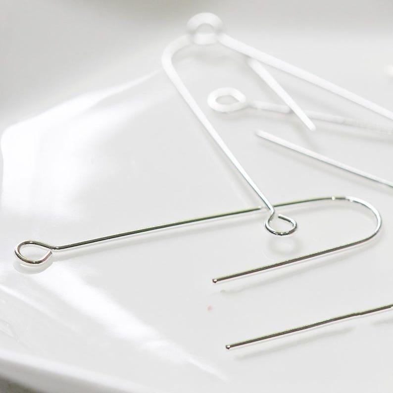 14k Gold Plated Ear Wires, Silver Tone U Shape Ear Hooks silver 37.1*10.9mm