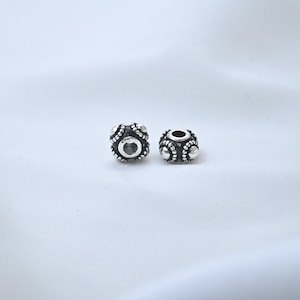 Sterlingzilveren lantaarnkraal, tribal boho-sieradenkraal