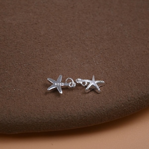 Sterling Silver Tiny Starfish Charm, Sea Life Pendant