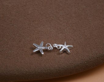 Sterling Silver Tiny Starfish Charm, Sea Life Pendant