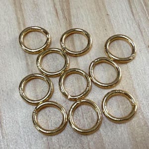 50pcs 14K Gold Plated Closed Round Jump Rings , Gold Tone Closed Circle Jump Ring Connector for Bracelet Necklace 3mm 4mm 5mm 6mm