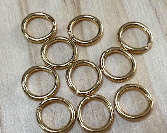 50pcs 14K Gold Plated Closed Round Jump Rings , Gold Tone Closed Circle Jump Ring Connector for Bracelet Necklace 3mm 4mm 5mm 6mm