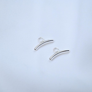 Srebrny koralik w kształcie zakrzywionej rurki z zawieszką, koralik dystansowy 925