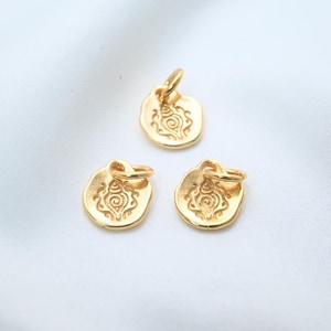 Matte Gold Plated Sea Snail Charm, Sterling Silver Tag Pendant