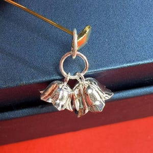 Sterling Silver Morning Glory Charm Pendant, Flower Bracelet, Botanical Necklace, Garden Earring, Small Charm, Nature Jewelry, Floral Charm