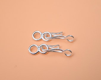 Sterling Silver Infinity Hook Clasp Connector, Bracelet Necklace Findings