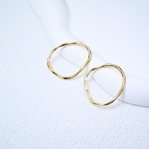 Gold Unregelmäßige Kreis Charms - Offene Hoop Verbinder für Ohrringe, Halsketten, Schmuck machen