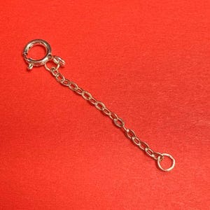 Corrente de extensão de prata esterlina com fecho de mola, extensão de corrente de cabo de prata 925, corrente de extensão curta, extensor de cabo para fabricação de joias