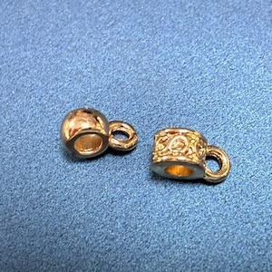14k Gold Plated Bails Beads, Bail Charm Holder Spacers, Pendant Holder, Pendant Bail, Slider Bails, Jewelry Bails, Ring Spacer for Bracelet