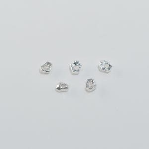 Handgemachte Sterling Silber Nugget Perlen, Geometrische Spacer Perlen
