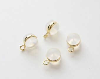 Gold Plated Earring Nuts with Loop, Silicone Earring Backs (7x10mm)