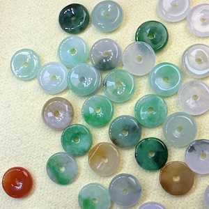 7mm Coloful Jade Gemstone Donut Beads, Green Jade Wheel Bead, Rondelle Beads, Loose Stone, Healing Stone Bead, Natural Stone,Earring Pendant