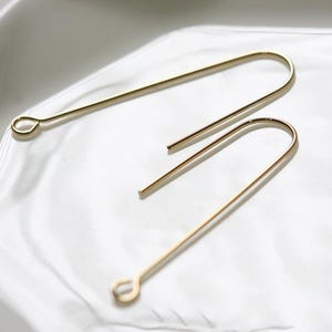 14k Gold Plated Ear Wires, Silver Tone U Shape Ear Hooks gold 37.1*10.9mm