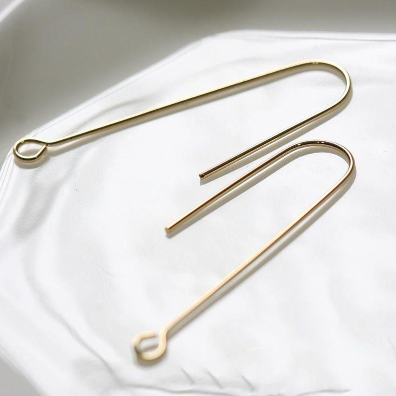 14k Gold Plated Ear Wires, Silver Tone U Shape Ear Hooks gold 37.1*10.9mm