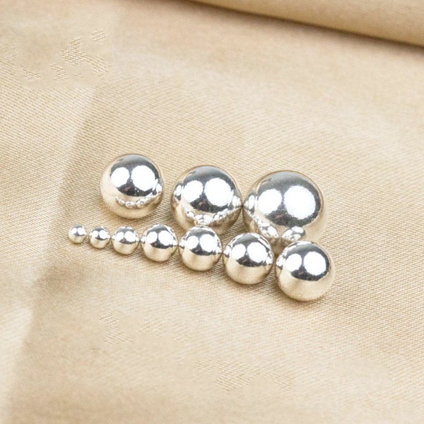 Sterling Silver Beads, No Hole Seamless Round Beads, 925 Silver Round Bead, 2.5mm 3mm 4mm 5mm 6mm 7mm 8mm 9mm 10mm 12mm