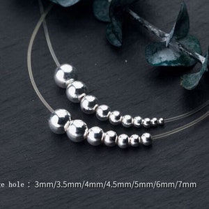 Perles en argent sterling, Perles rondes sans couture en argent sterling, Perle ronde en argent 925, 2 mm 2,5 mm 3 mm 3,5 mm 4 mm 5 mm 6 mm 7 mm 8 mm18 mm image 3