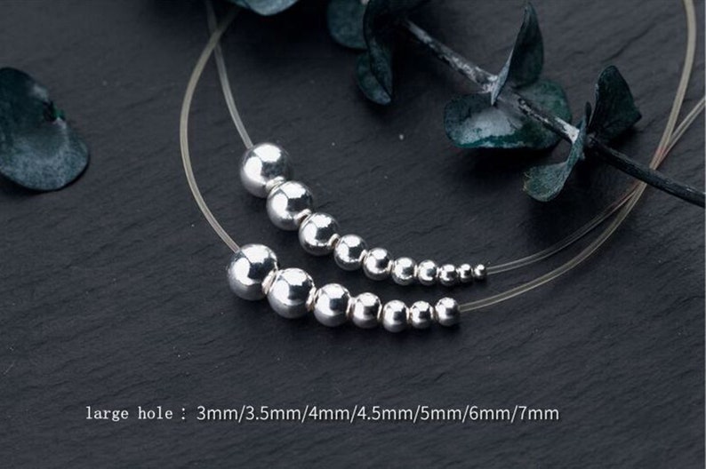 Sterling Silber Perlen, Sterling Silber Nahtlose Runde Perlen, 925 Silber Runde Perle, 2mm 2.5mm 3mm 3.5mm 4mm 5mm 6mm 7mm 8mm 18mm Bild 3