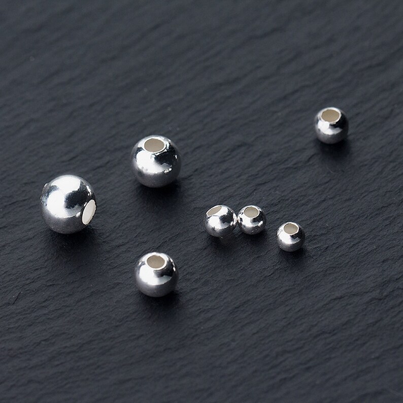 Sterling Silver Beads Sterling Silver Seamless Round Beads Etsy
