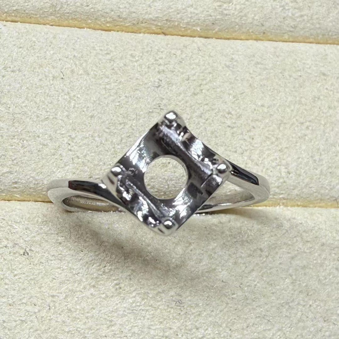 CHOOSE YOUR COLOR Sterling Silver Round Ring - .925 Solid Silver Simple Band, Natural Gemstone Option - View #8
