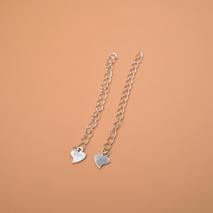 Sterling Silver Chain Extender with Heart Charm - Adjustable Necklace or Bracelet Length image 1