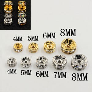 14K Gold Plated Brass Colorful Wheel Bead, Zircon Wheel Spacer, Donut Bead, Rondelle Bead, Pony Bead, Bracelet Beads, Flat Round Bead 4mm
