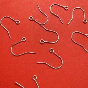 10 paare Sterling Silber Große Ohrring Haken, 925 Silber Ohrring Haken Für Schmuckherstellung, Einfache Ohrring Haken mit Schlaufe Offener Ring Gold Ohrdraht