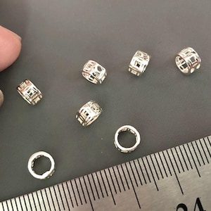 Sterling Silver Hollow Coin Tube Beads, Wealth Bead, Success Bead, Prosperity Bead, Treasure Bead, Bracelet Spacer, Money Bead, Coinage Bead