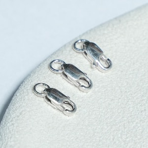 Sterling Silver Lobster Clasp with Rings, Necklace Bracelet Connector (8-14mm)
