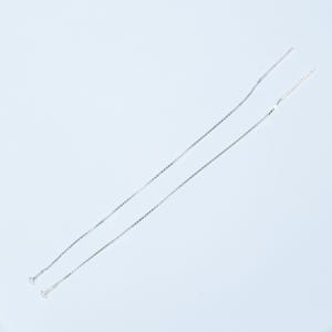 Sterling Silver Box Chain Earring Threader w/ Pin End, 925 Silver Ear Wire Threader, Tarnish Free Ear Threader 90mm