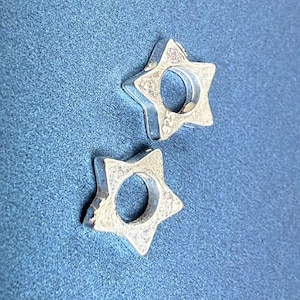 10 Sterling Silver Little Star Bead Frames, 925 Silver bracelet Bead Frames, Necklace Bracelet Bead frame, inner 4mm, beading supplies
