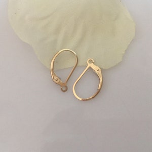 14K Gold Filled Earring Plain Lever back earring, Gold Filled Ear Wire Plain Lever Back for Earring Jewelry Making