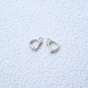 Étriers de serrage en or 14 carats avec boucle, connecteur de suspension plaqué rhodium (10 x 7 mm)