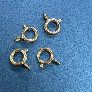 14K Gold Filled Spring Ring Clasps w/ Open Closed Ring, Gold Filled Spring Ring Clasp with Ring for Jewelry Making 5mm 5.5mm 6mm 7mm 8mm