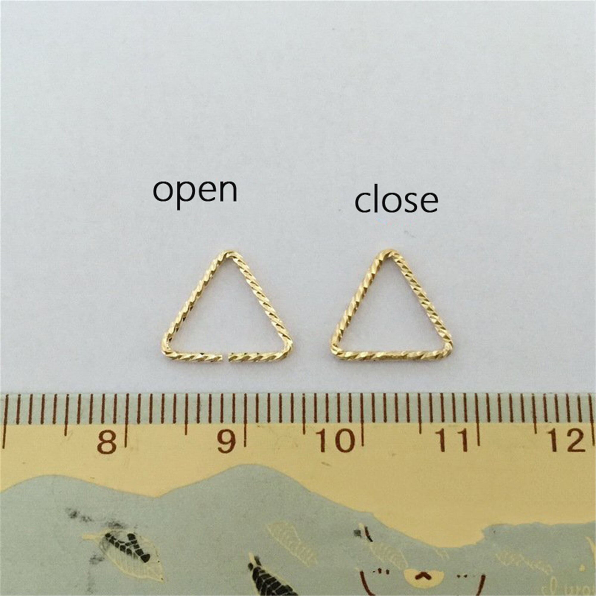 14K Gold Filled Triangle Jump Rings, Geometric Connectors (5mm 8mm 10mm ...