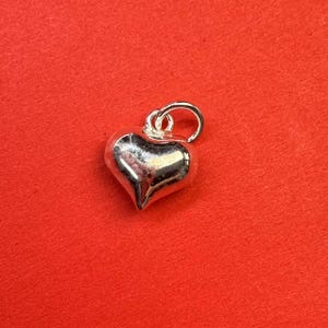 Sterling Silver Puffy Heart Charm, s925 Silver 3D Heart Charms For Jewelry Making Supplies, Bracelet Charm, Earring Charm DIY