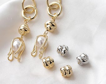 5個入り ピンク樹脂貝殻ビーズ、複合樹脂サンゴ貝殻ビーズ、20～34mm