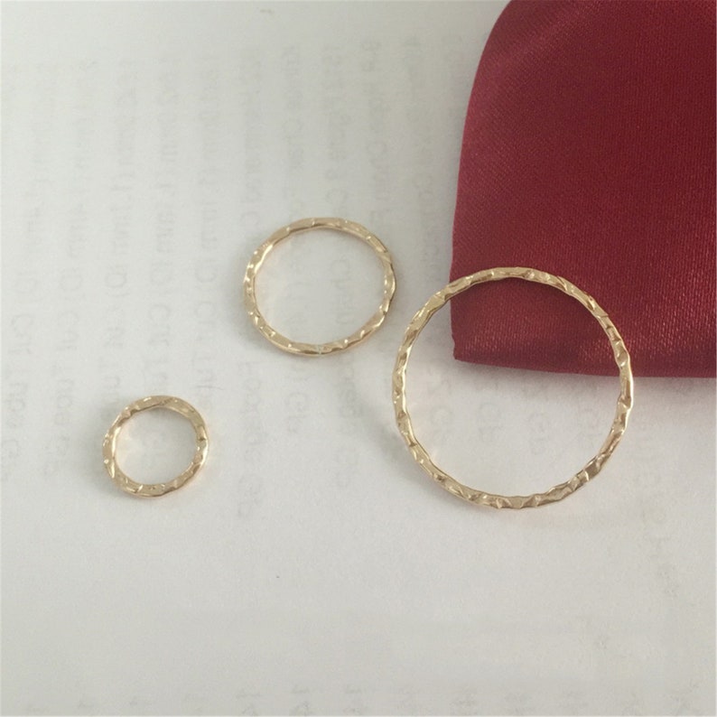 14K Gold Filled Closed Round Twist Jump Rings , Gold Filled Closed Circle Jump Ring Connector for Bracelet Necklace 11mm 18mm 25mm image 2