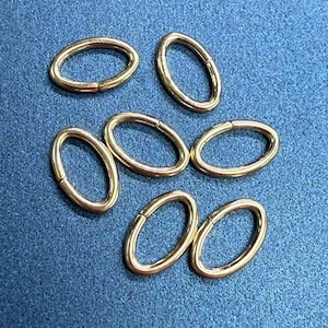 14K Gold Filled Open Oval Jump Rings , Gold Filled Closed Oval Ring Jewelry, Geometry Oval Jump Rings 4.6mm 5.3mm 6.4mm 7.6mm