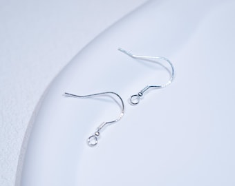 5pairs Sterling Silver Earring Hooks, Coil Ear Wire with Bead