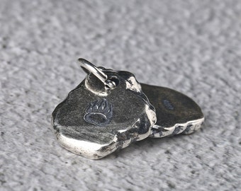 Pendentif irrégulier en argent sterling, breloque géométrique vintage