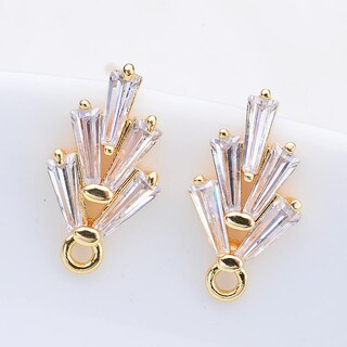 Orecchini A Foglia In Argento 925 Placcato Oro 14K – Con Zirconi 5A+, Ipoallergenici, Diametro 14,5 Mm, In Elegante Scatola Regalo