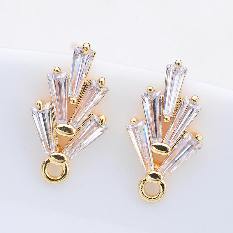 Orecchini A Foglia In Argento 925 Placcato Oro 14K – Con Zirconi 5A+, Ipoallergenici, Diametro 14,5 Mm, In Elegante Scatola Regalo