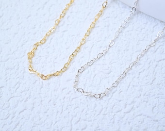 Collana con ciondolo a forma di cuore placcata in oro 14 carati, ideale per la creazione di gioielli (99 cm circa)
