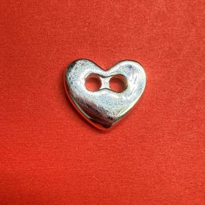 Sterling Silber Herz Knöpfe Perlen, Liebe Knopf Perlen, 925 Silber Knöpfe, Armband Knöpfe, Halskette Knöpfe, Button Spacer,Herz Verbinder