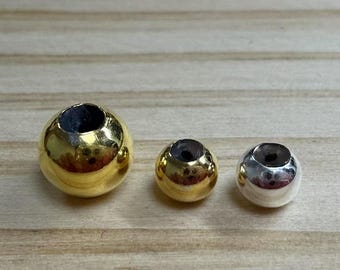 Sterling Silver Silicone Beads 3mm 4mm 5mm 6mm, Stopper Beads w/ Silicone, 925 Silver Silicone Beads, Bracelet Bead, slider beads