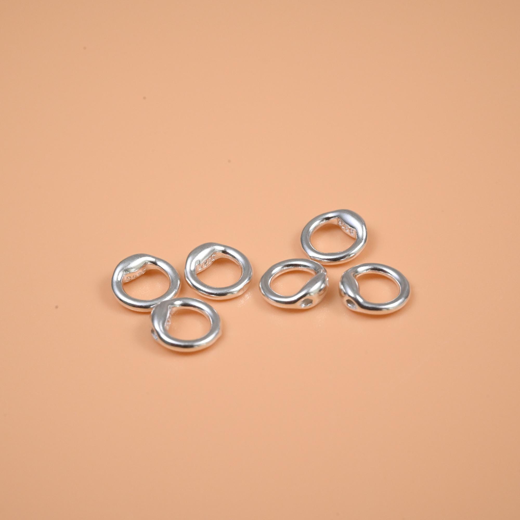 4pcs Sterling Silver Closed Jump Ring Bails for Charm Pendant